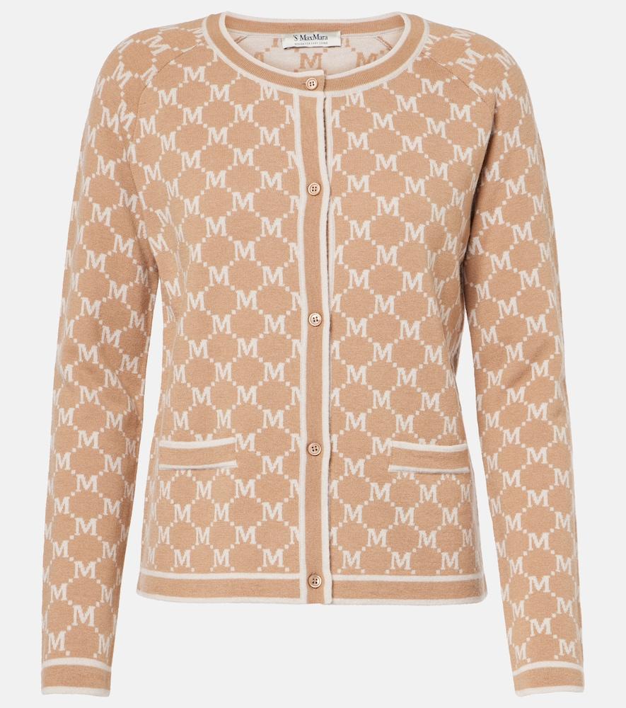 's max mara tivoli intarsia wool and cashmere cardigan
