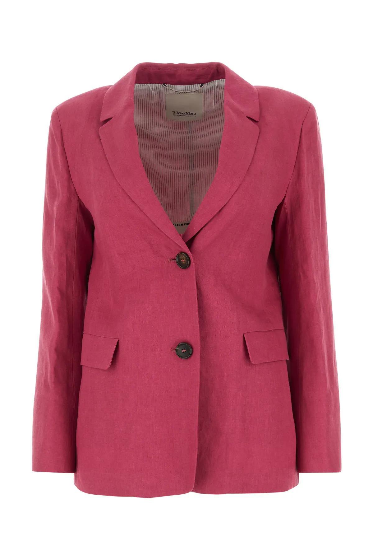 's max mara tyrian purple linen sofia blazer