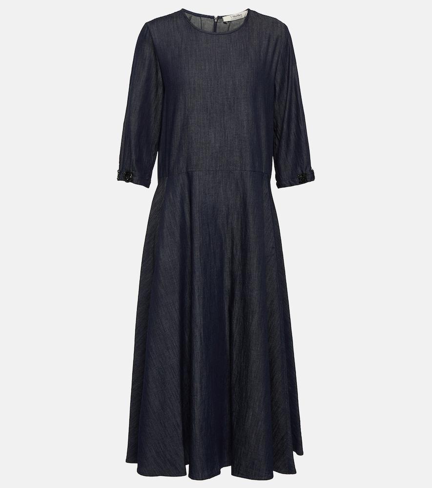 's max mara valery denim midi dress