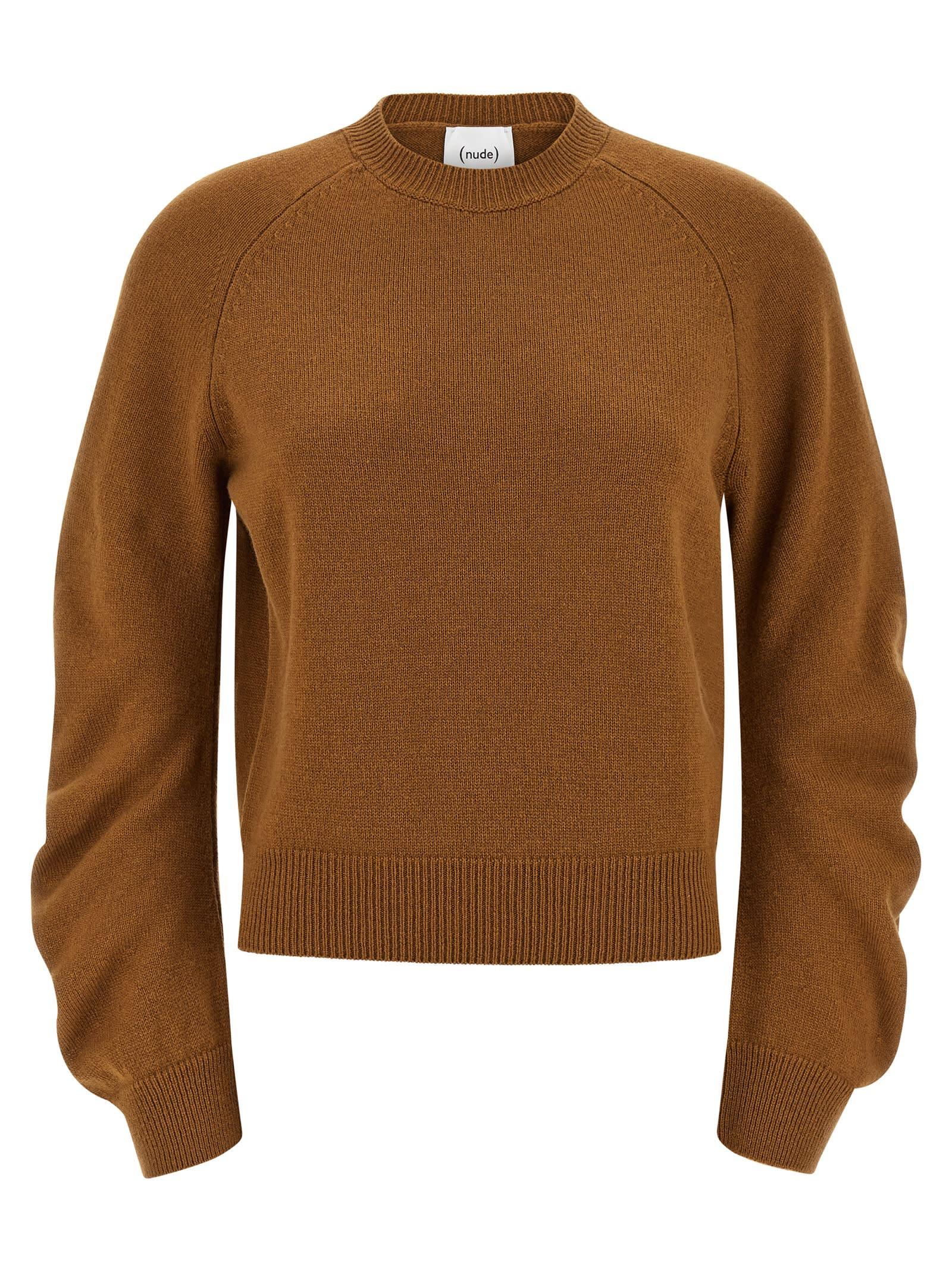 (nude) curved sleeve sweater