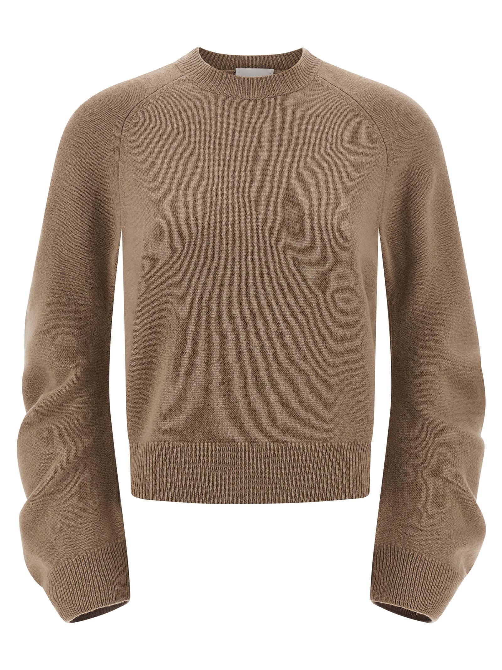 (nude) curved sleeve sweater
