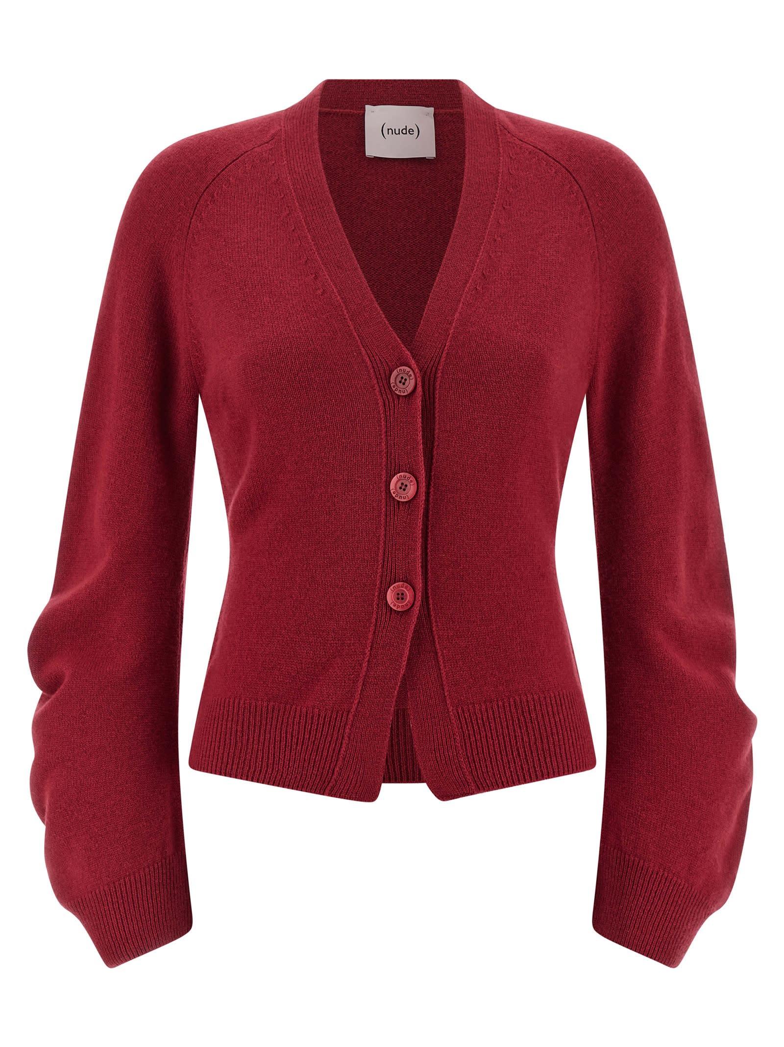 (nude) curved sleeves cardigan