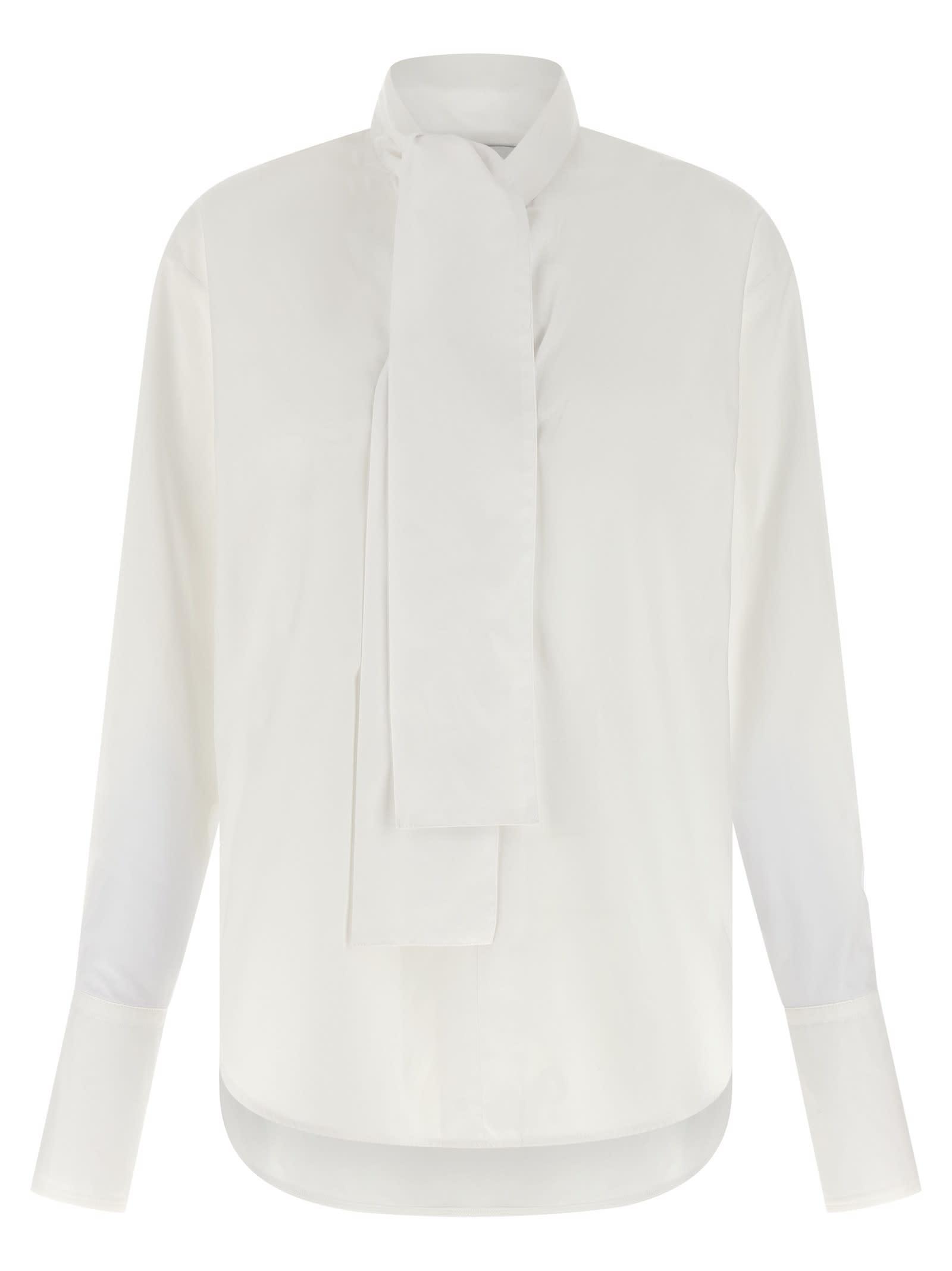 (nude) lavallière collar shirt