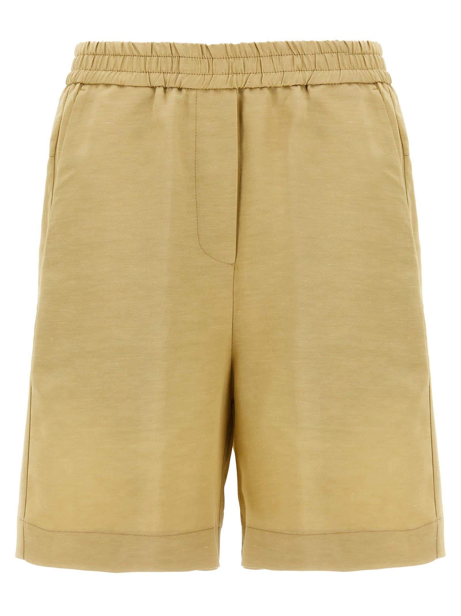 (nude) linen bermuda shorts
