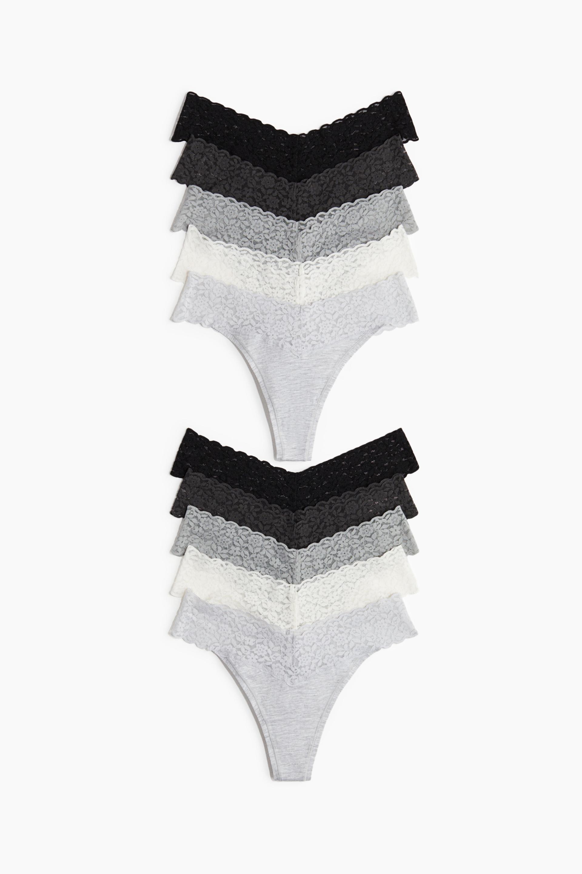 10-pack lace thong briefs