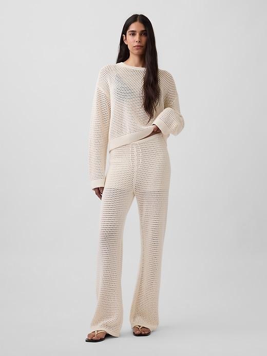 100% cotton crochet sweater pants