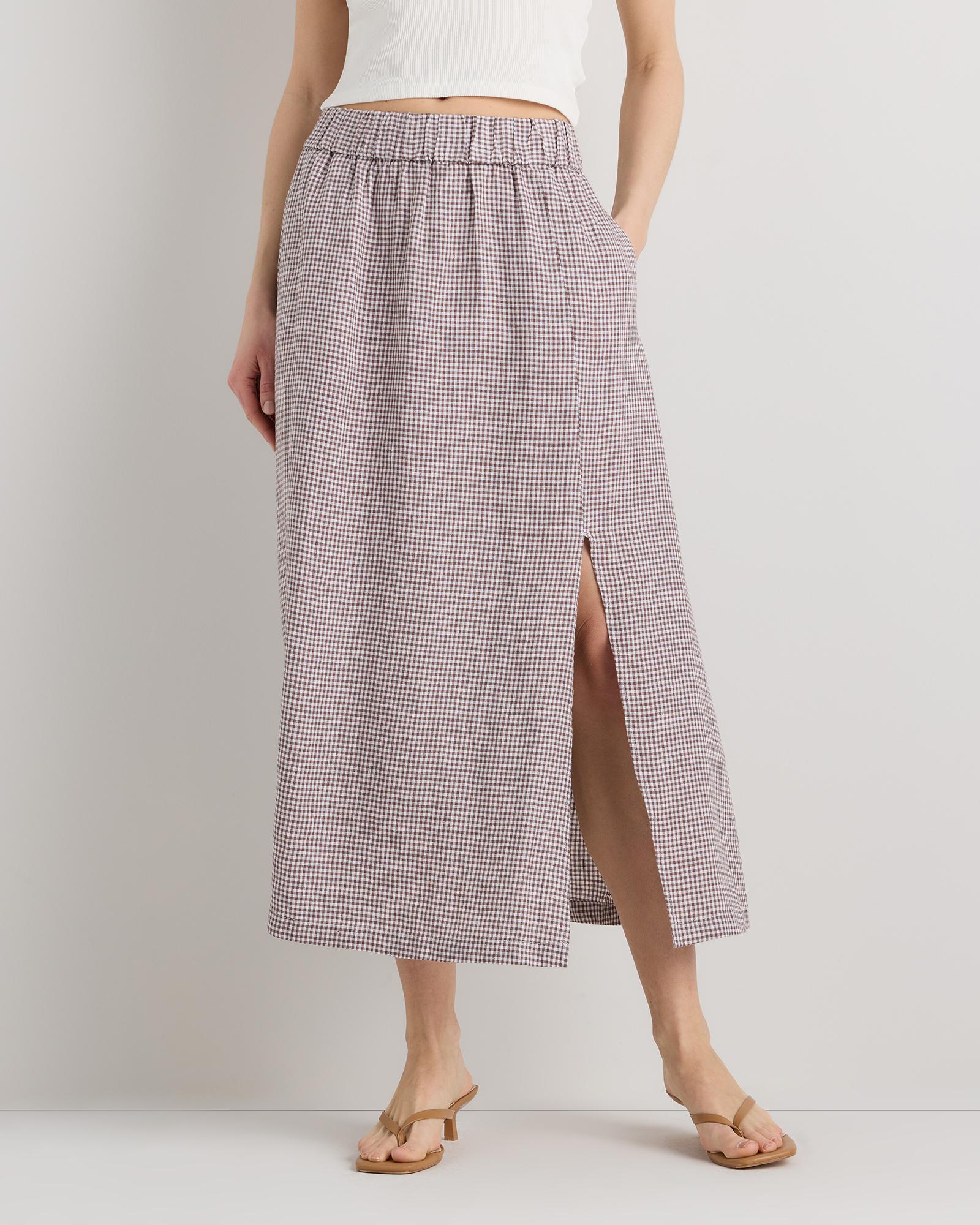 100% european linen maxi skirt