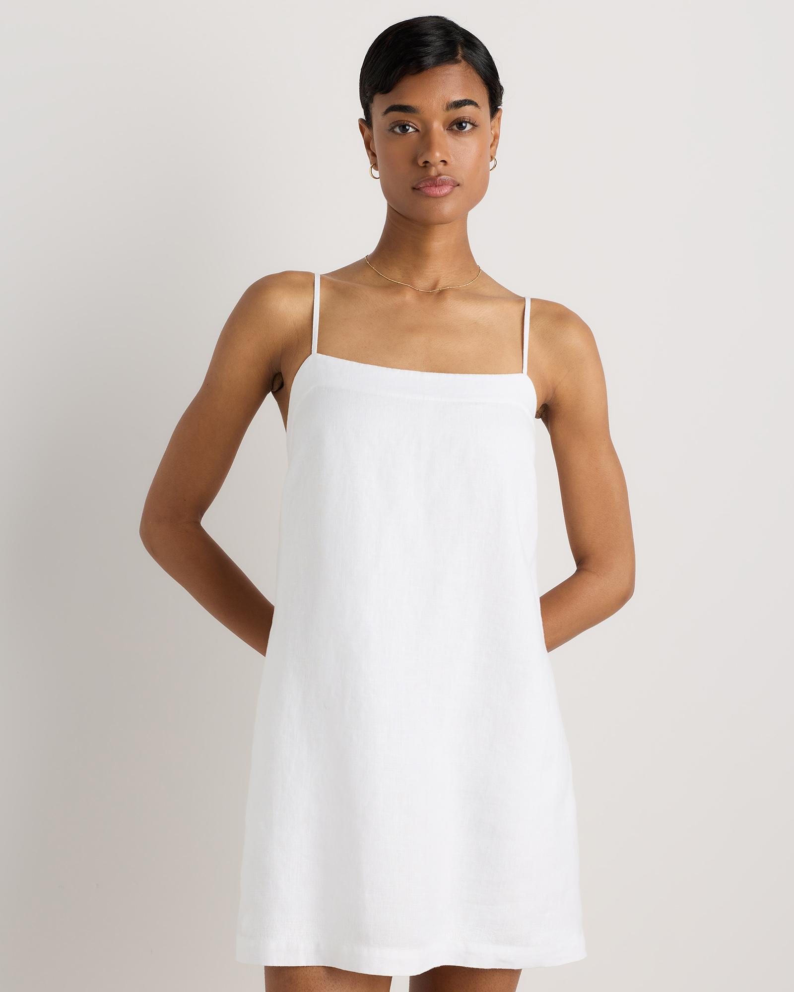 100% european linen mini skort dress