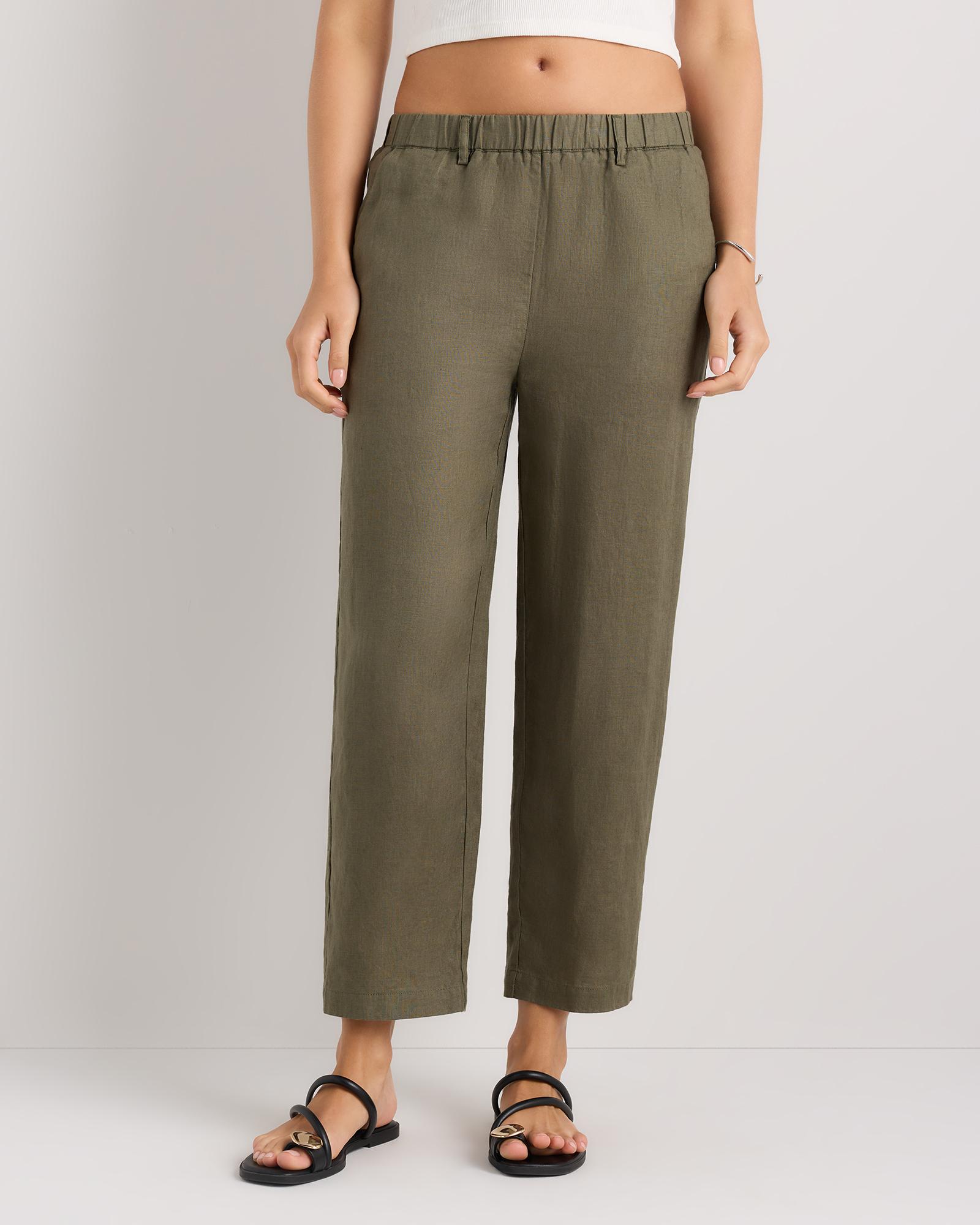 100% european linen pants