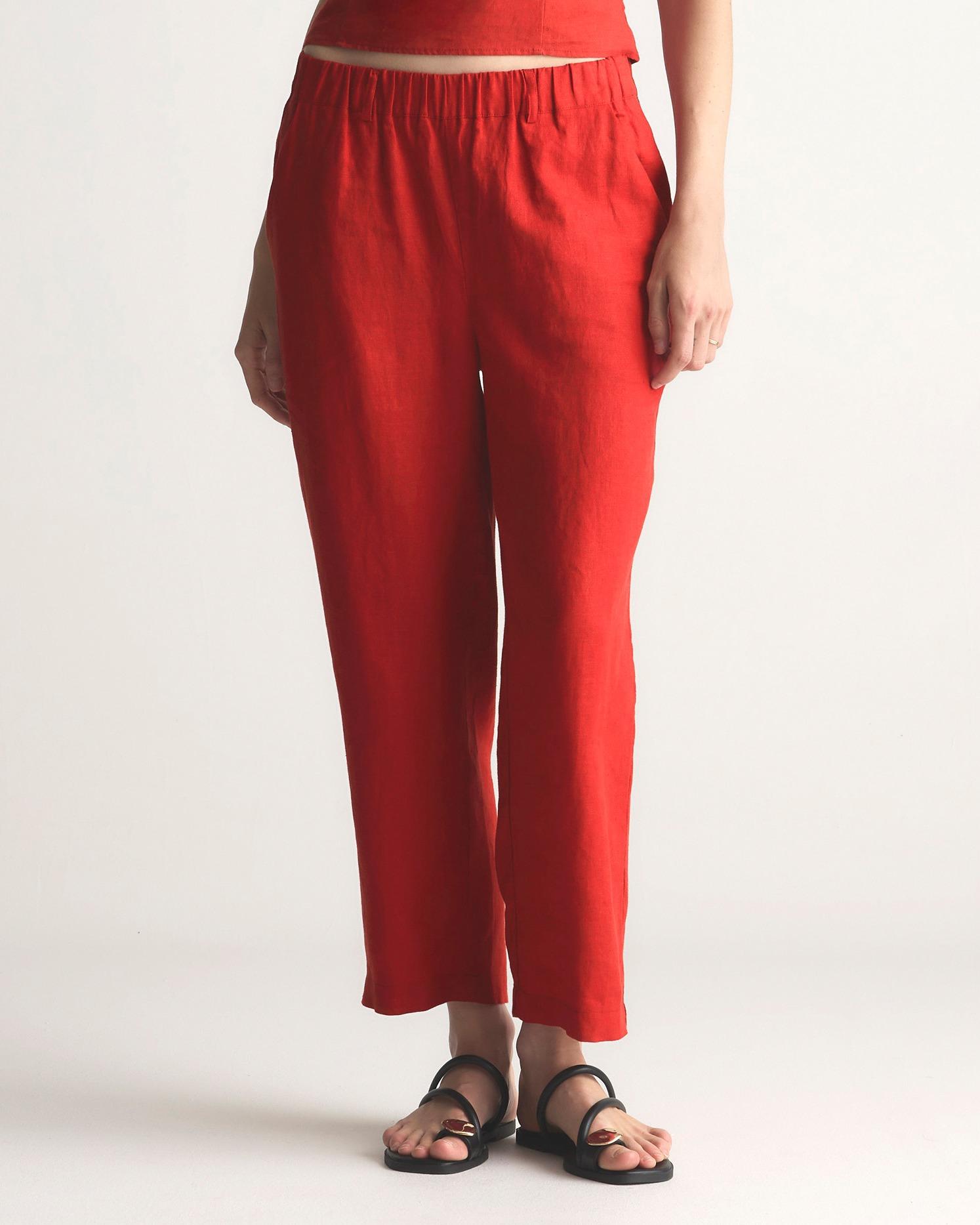 100% european linen pants