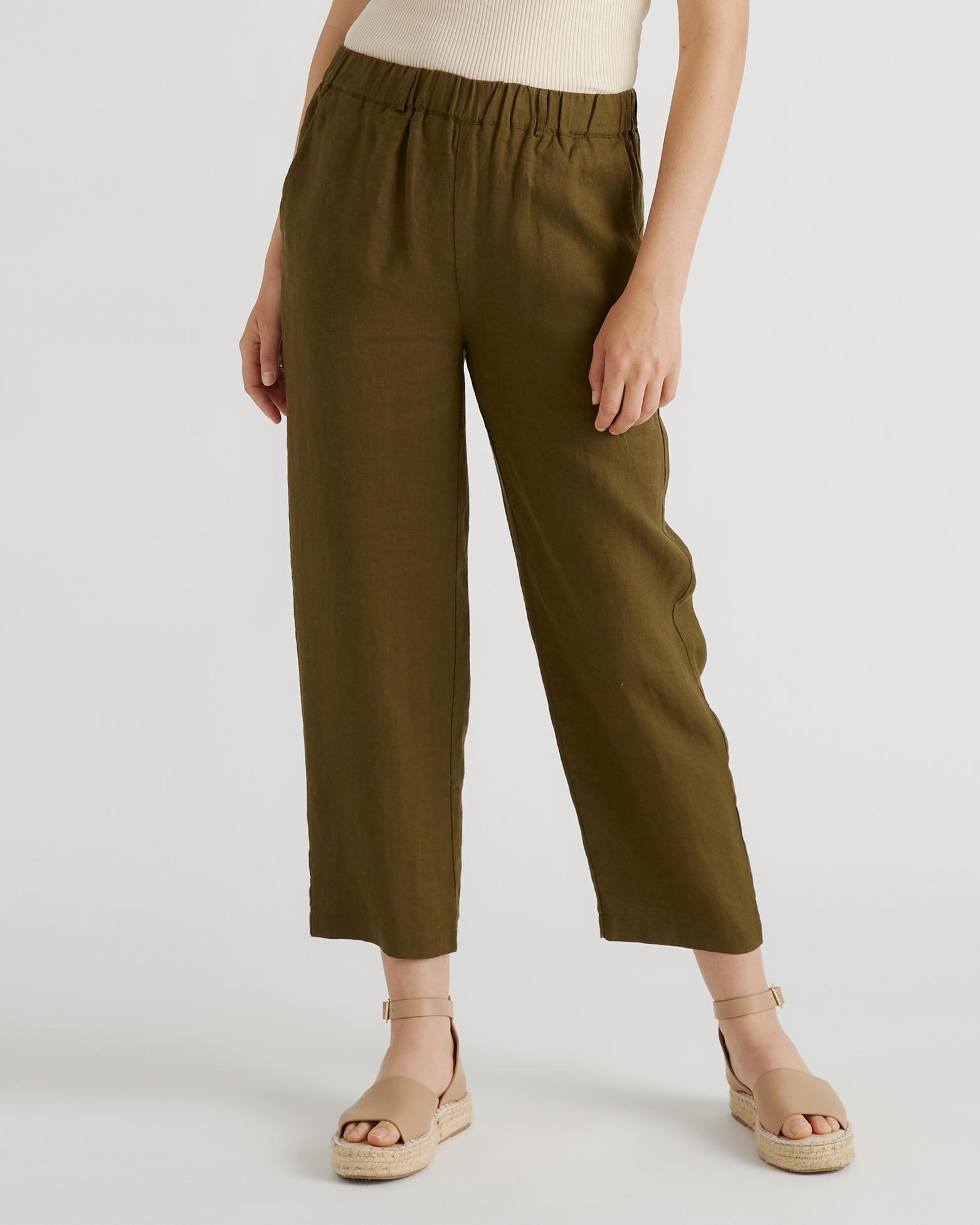 100% european linen pants
