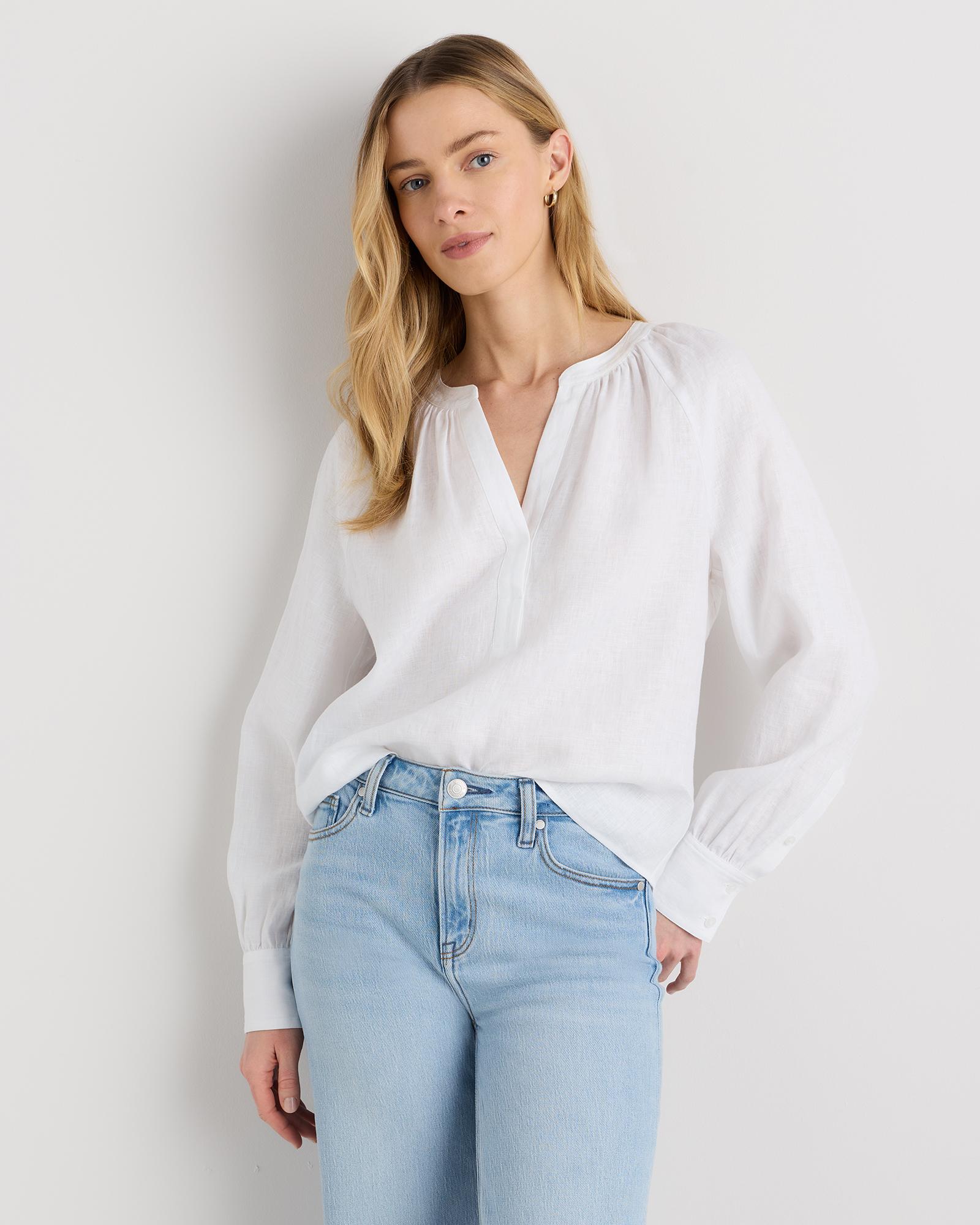 100% european linen peasant top