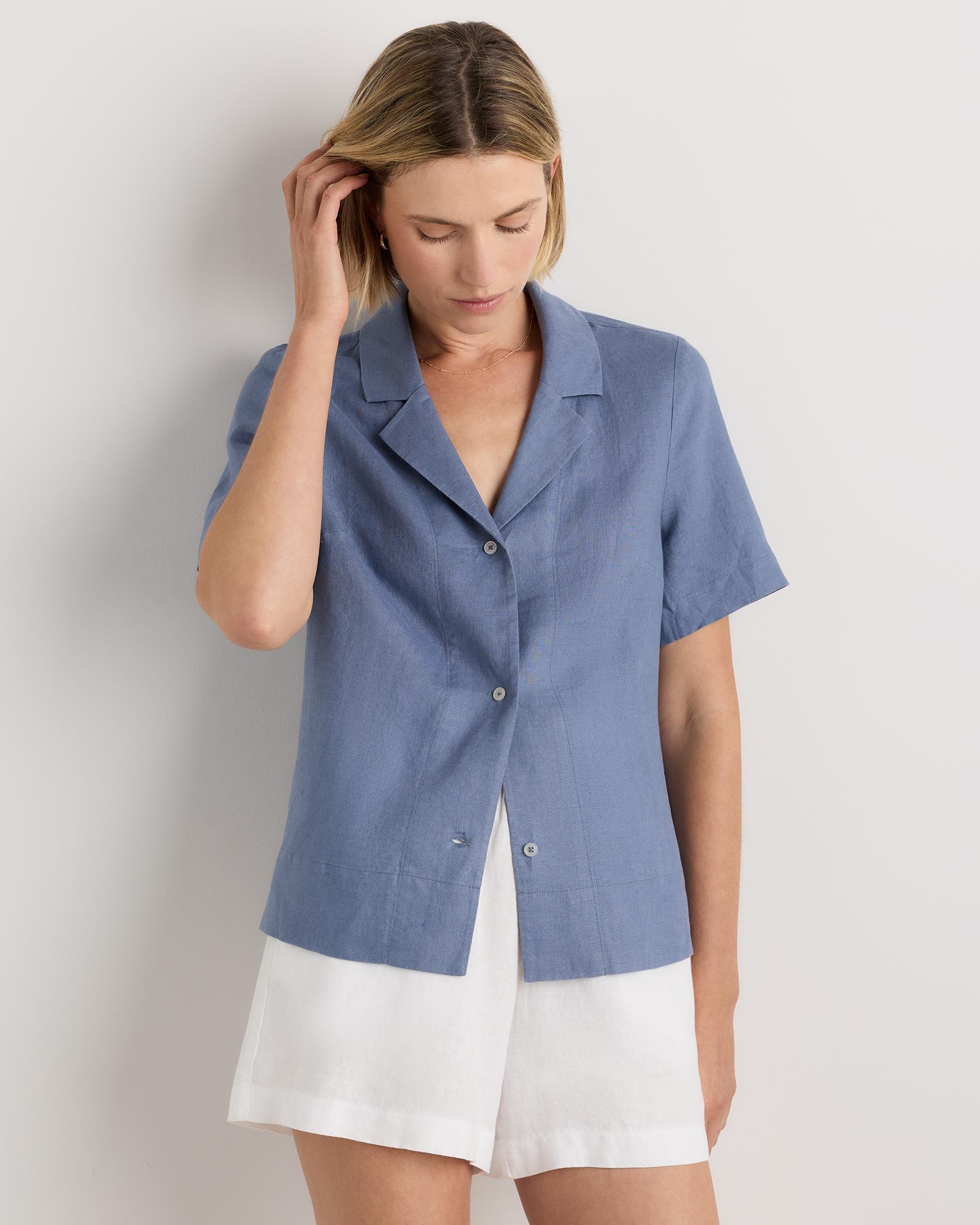 100% european linen short sleeve shirt