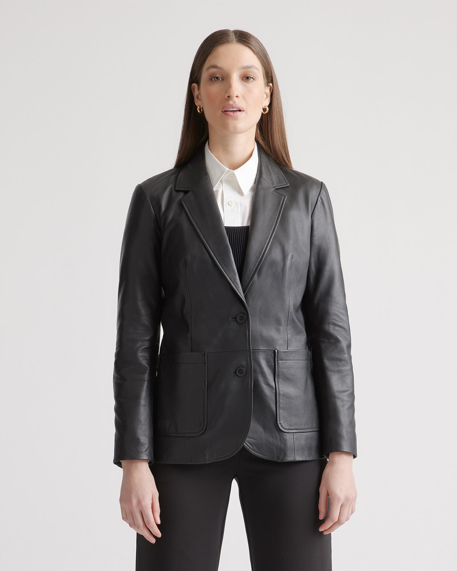 100% leather blazer
