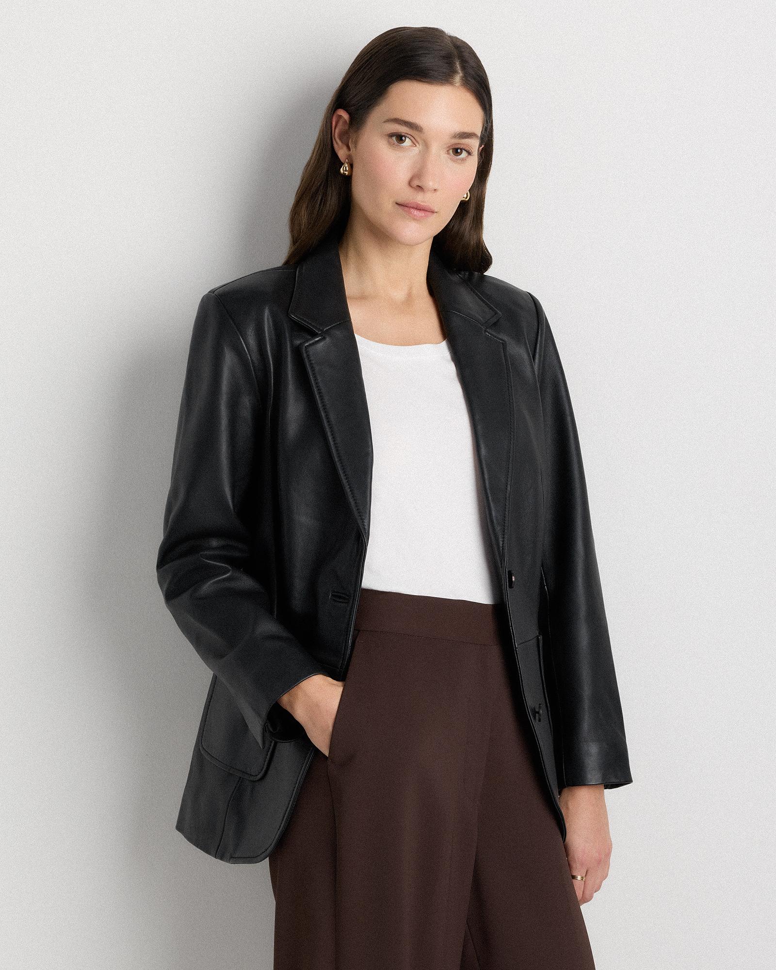 100% leather blazer