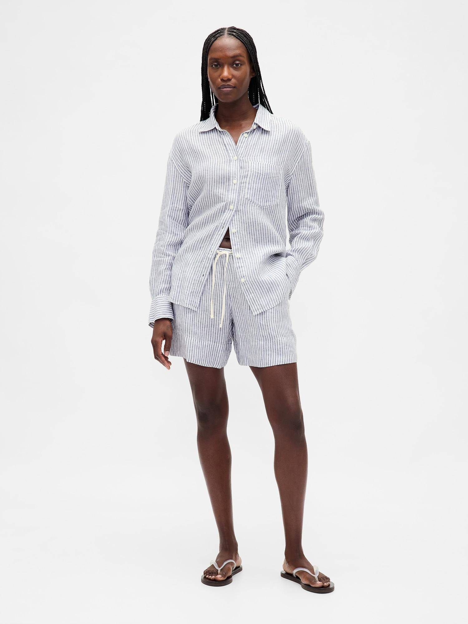 100% linen easy shorts