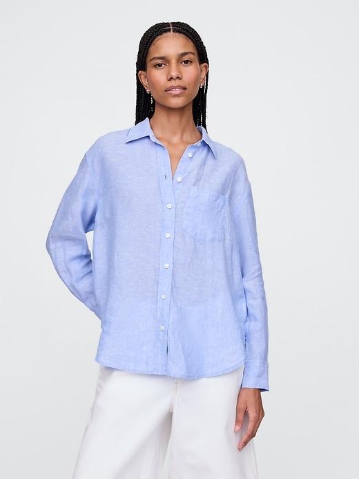 100% linen oversized shirt
