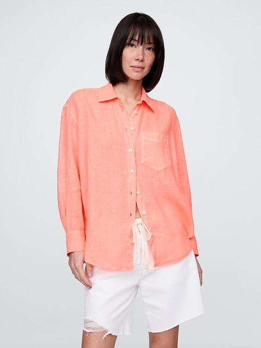 100% linen oversized shirt