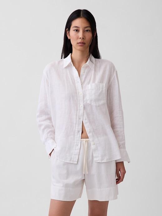 100% linen oversized shirt