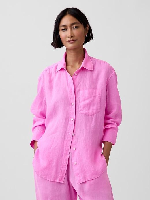 100% linen oversized shirt