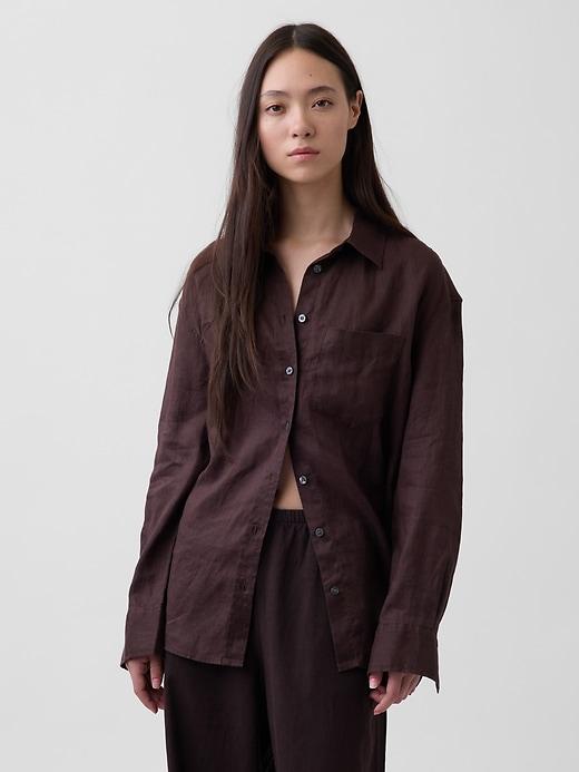 100% linen oversized shirt