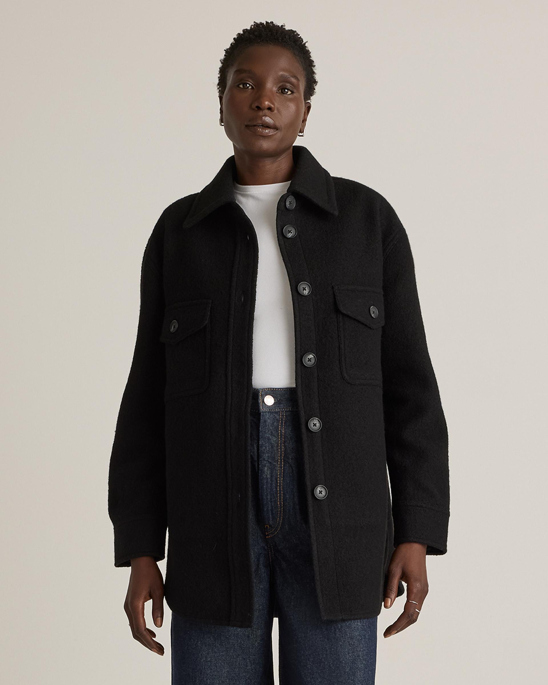 100% merino wool shirt jacket