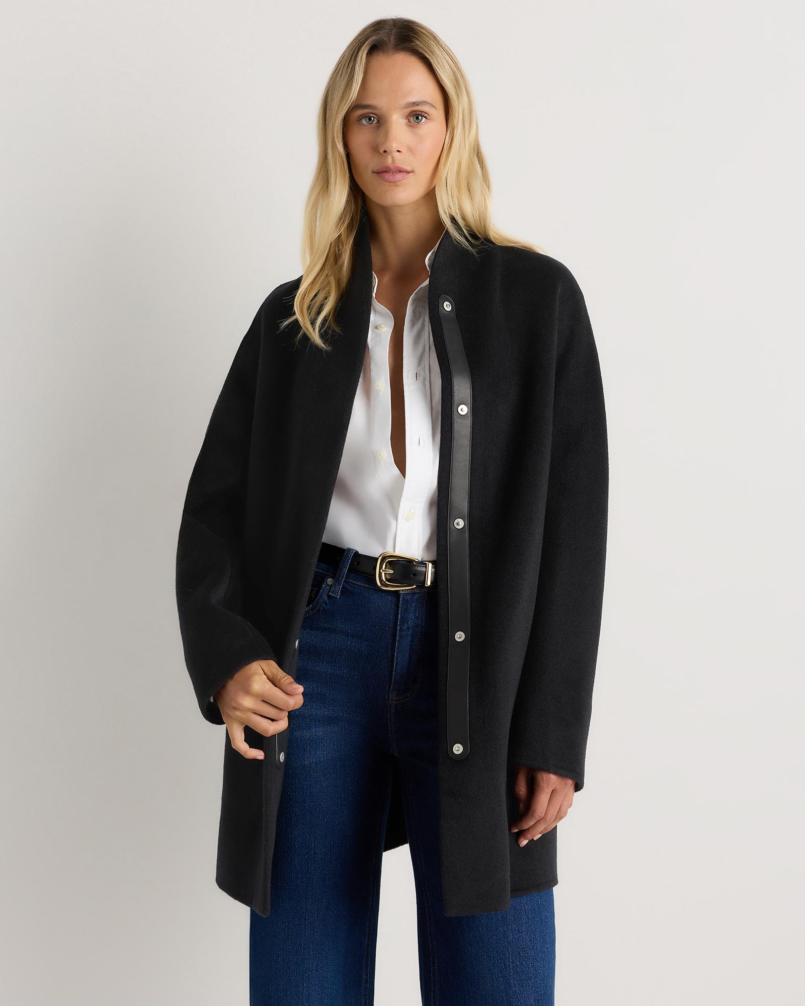 100% mongolian cashmere double-faced cocoon coat