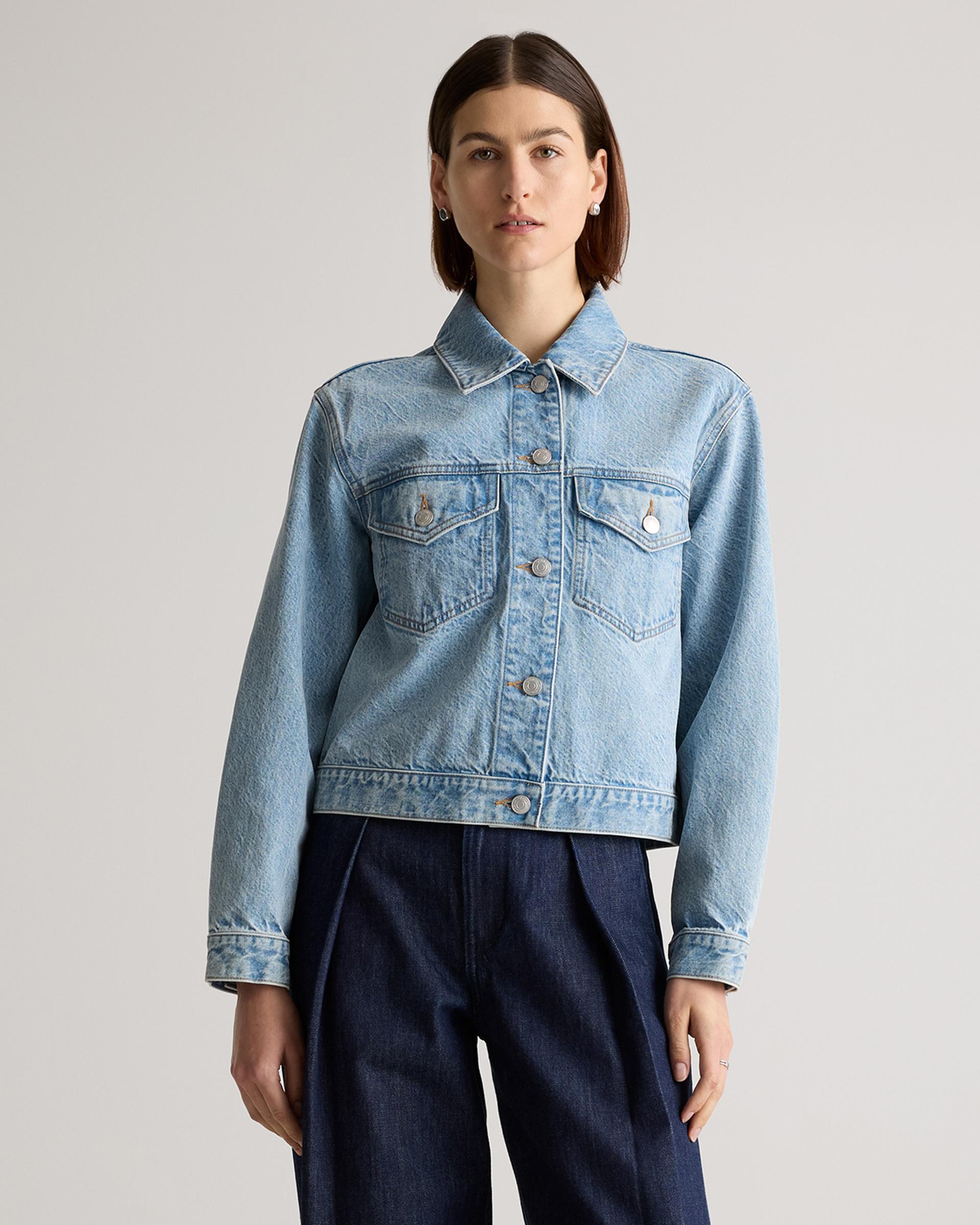 100% organic cotton cropped denim jacket