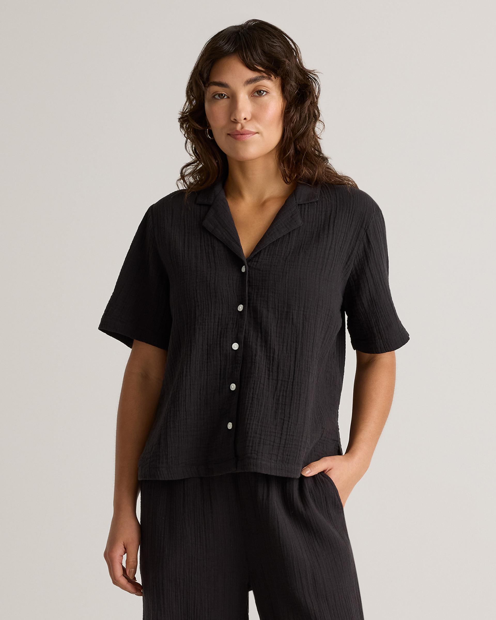 100% organic cotton gauze short sleeve shirt