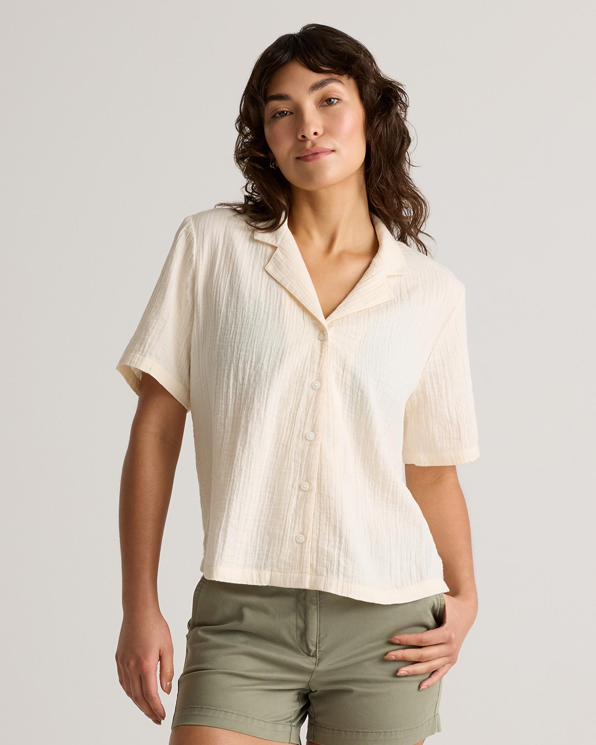 100% organic cotton gauze short sleeve shirt