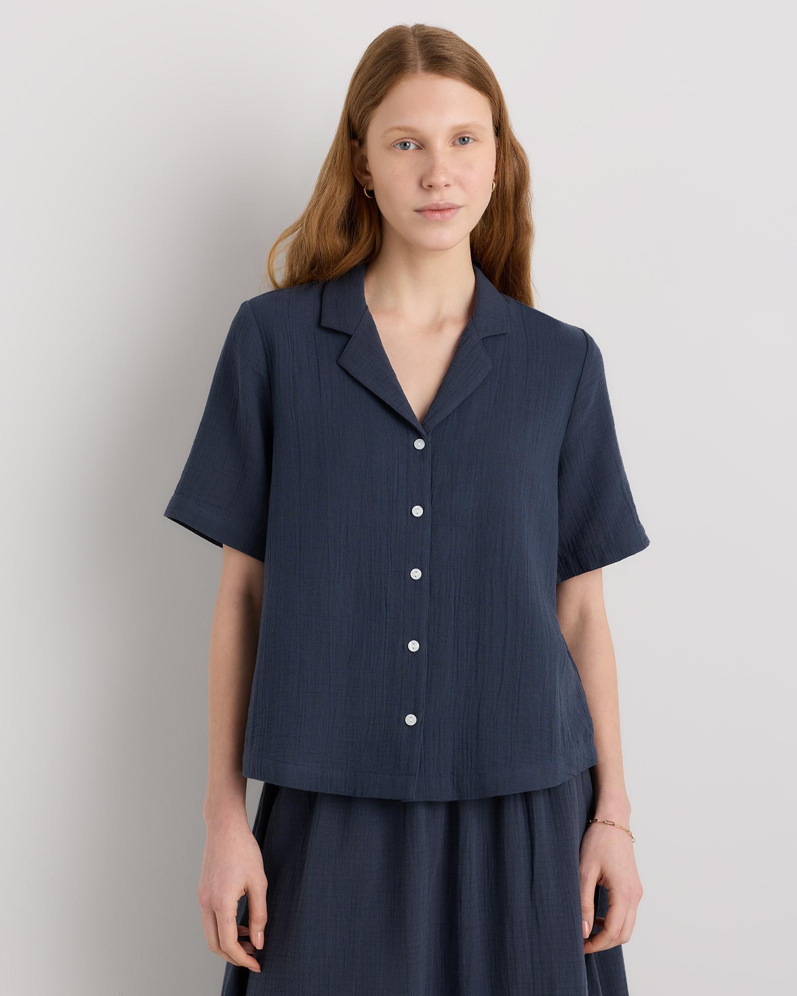100% organic cotton gauze short sleeve shirt