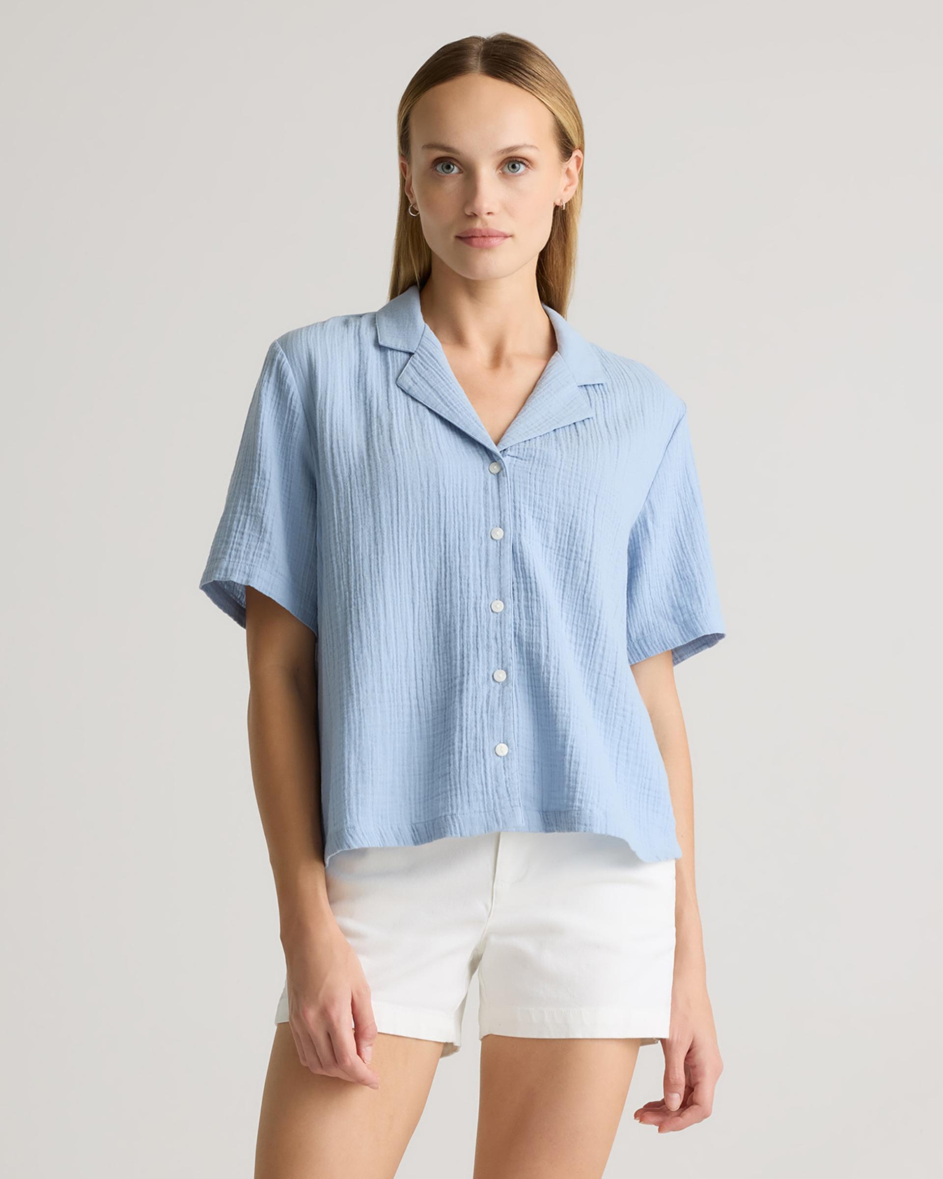 100% organic cotton gauze short sleeve shirt