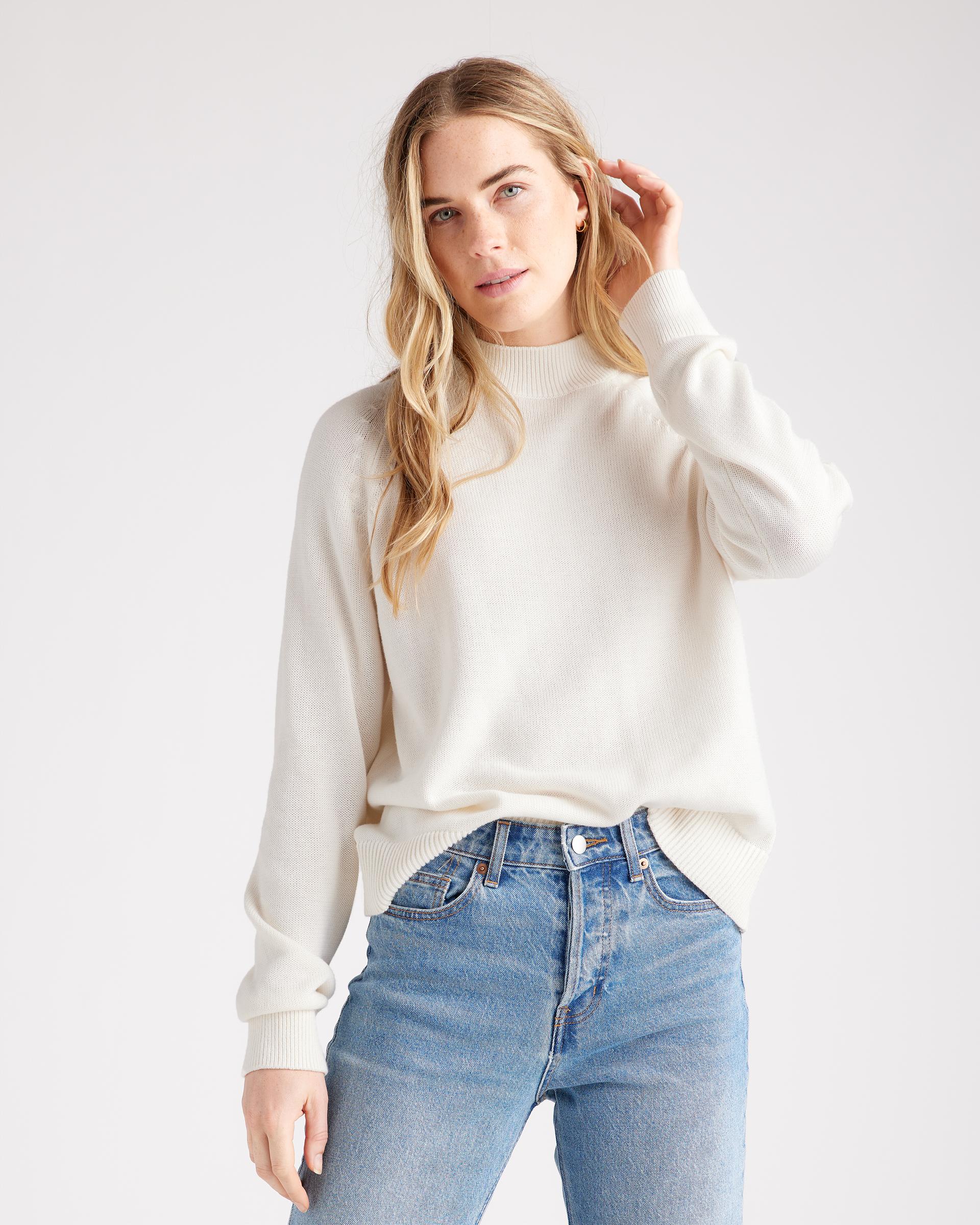 100% organic cotton mock neck sweater