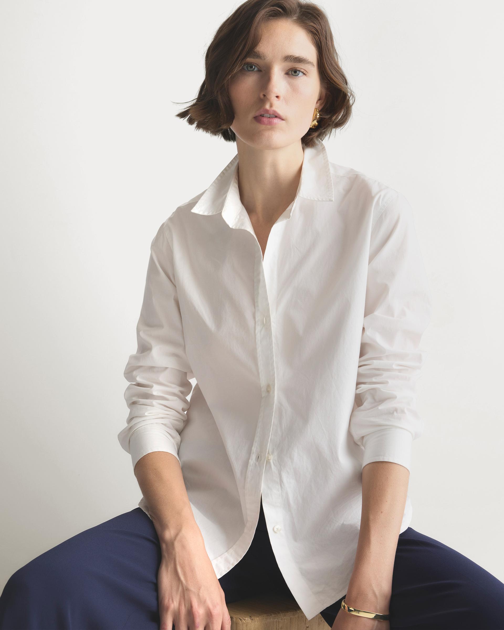 100% organic cotton poplin long sleeve shirt