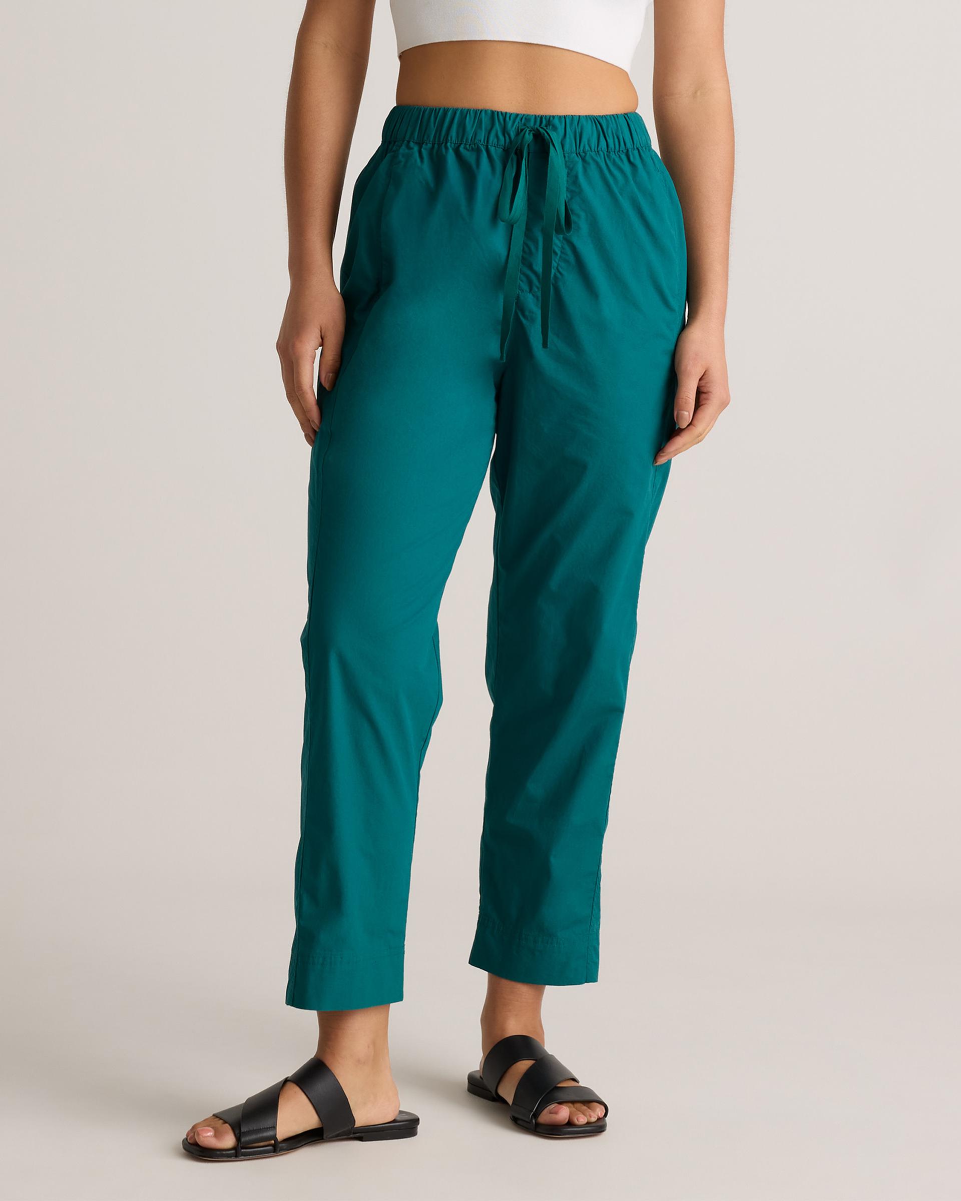 100% organic cotton poplin pull-on pants