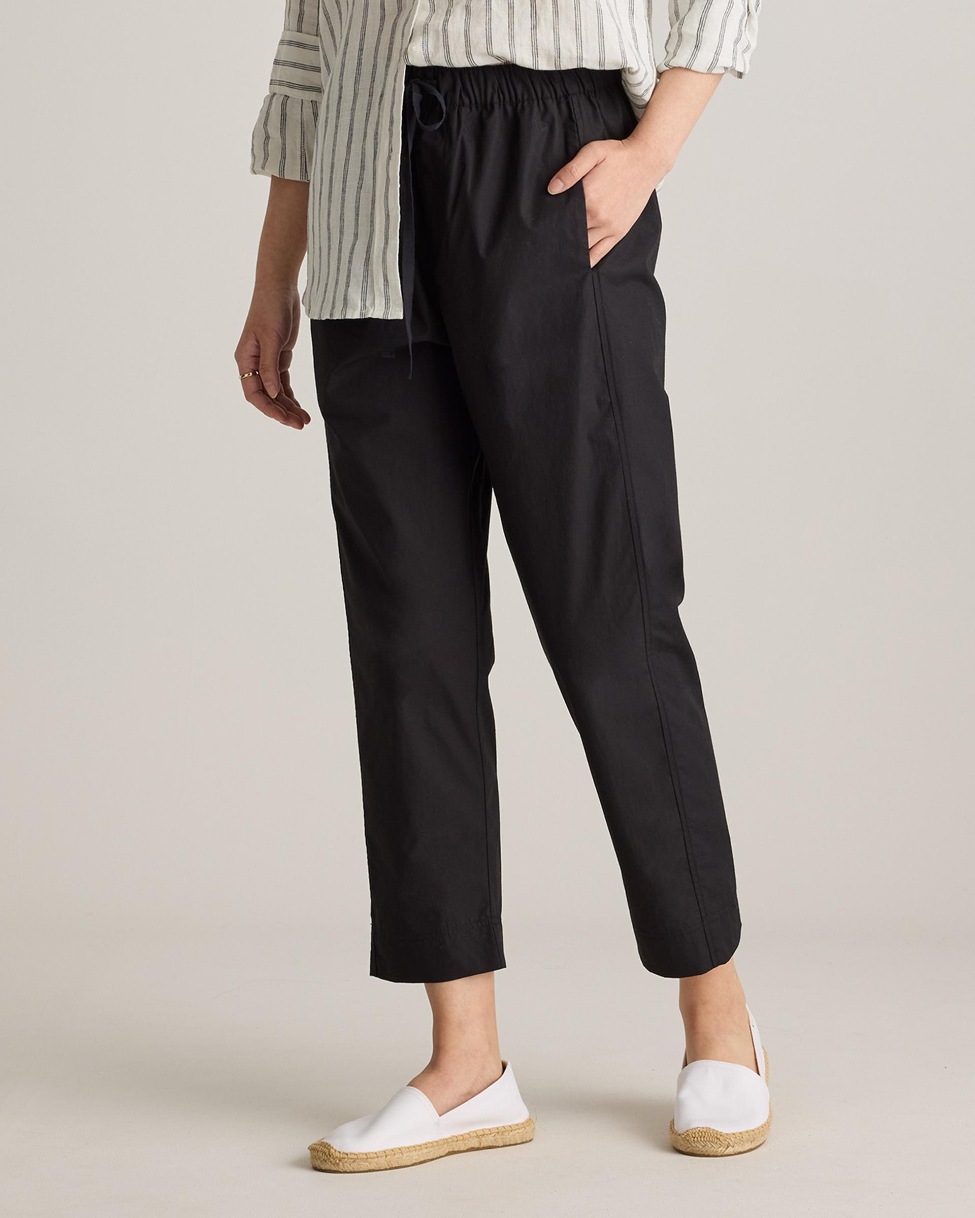 100% organic cotton poplin pull-on pants