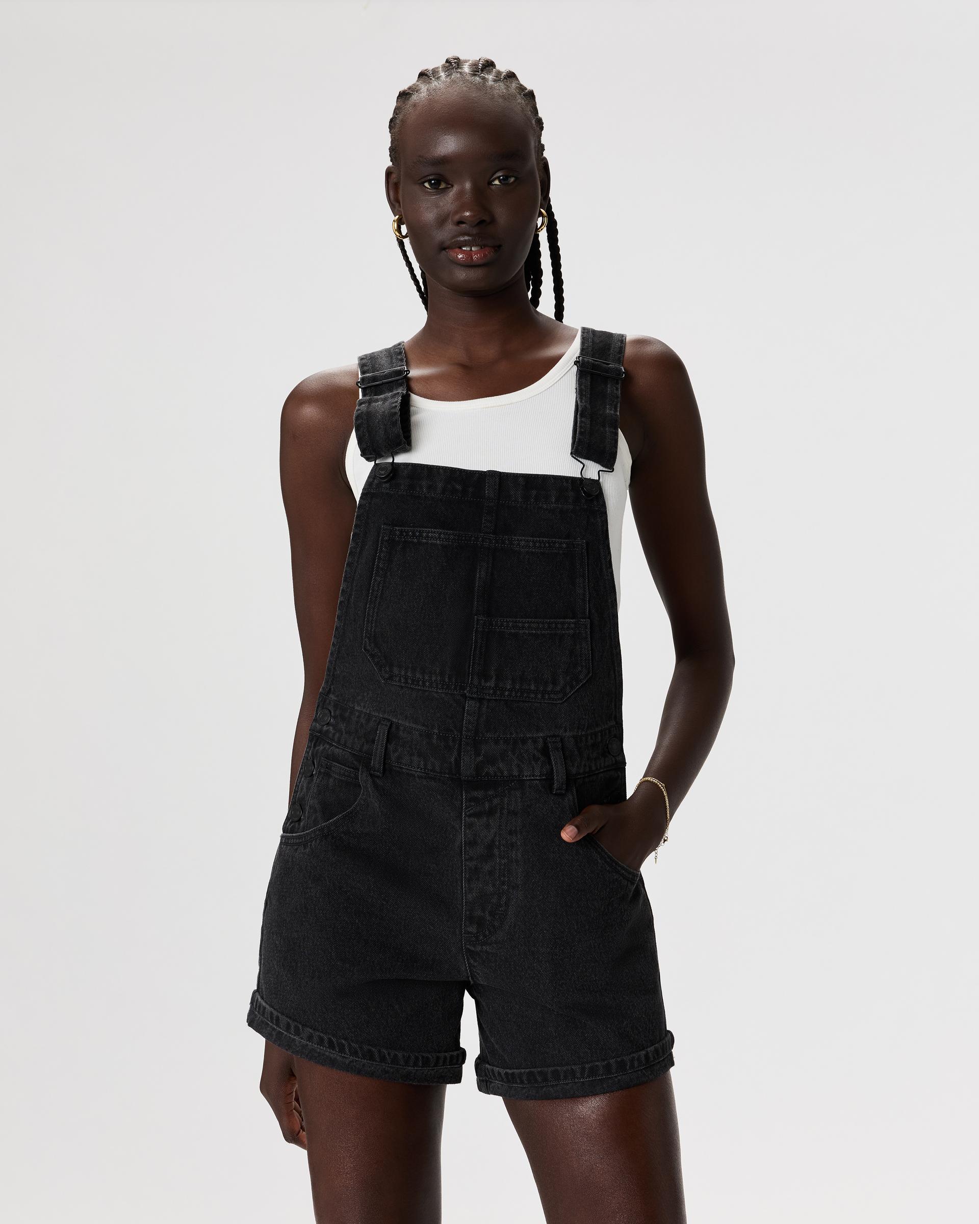 100% organic denim shortalls