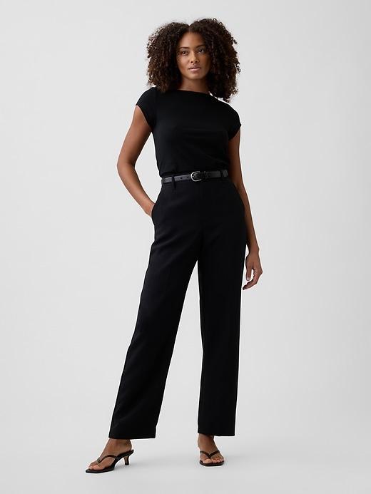 100% recycled easy straight crop trousers