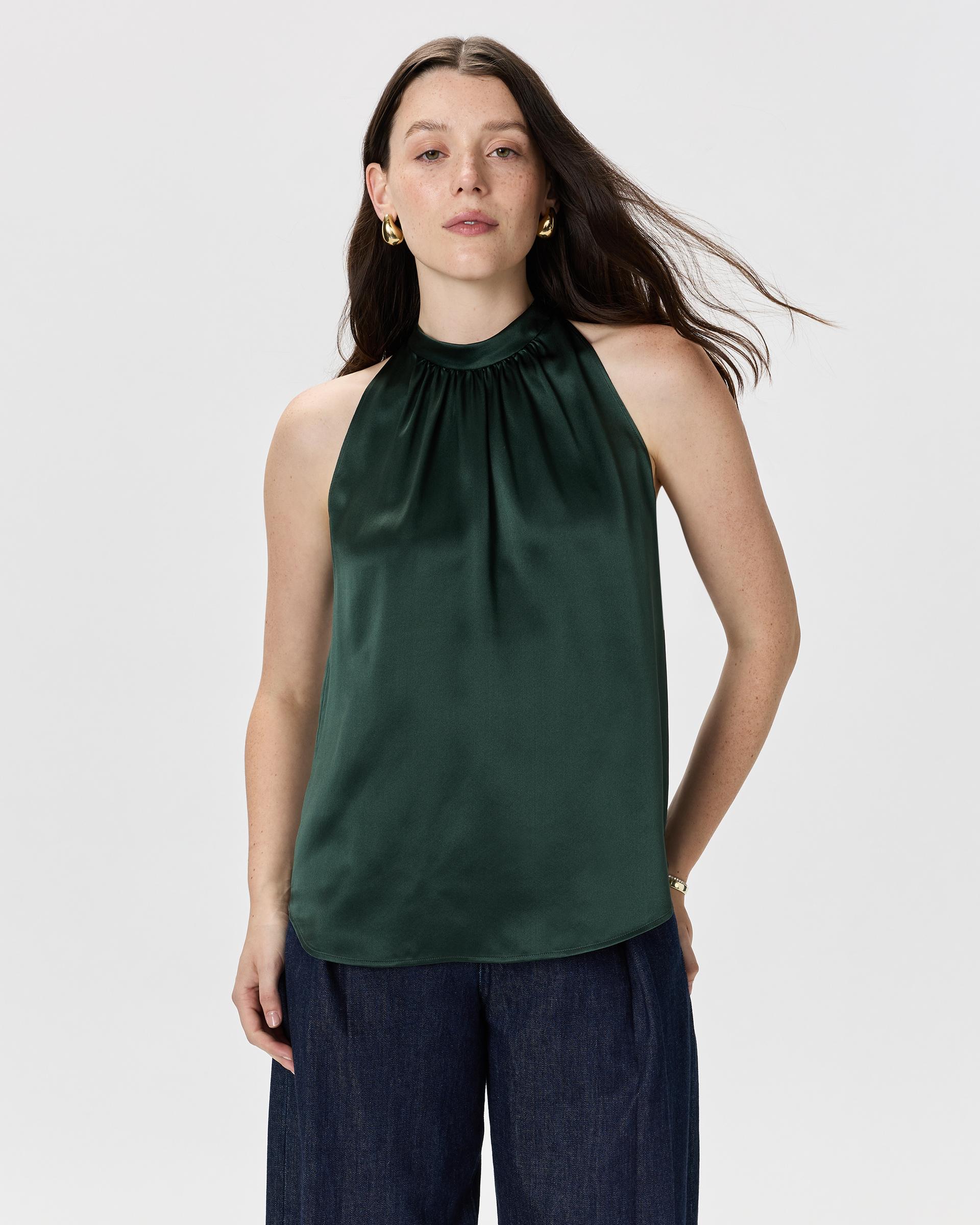 100% washable silk halter top