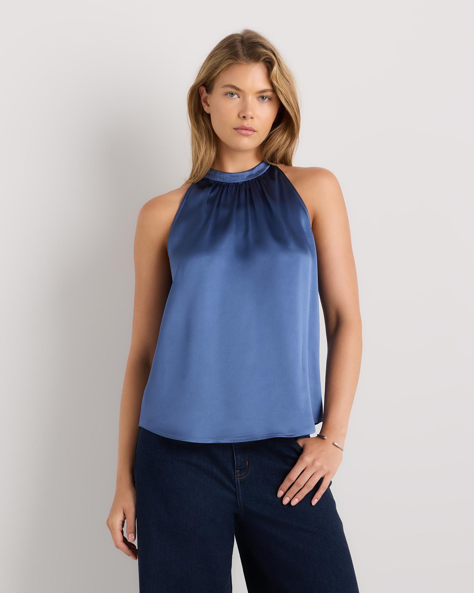 100% washable silk halter top