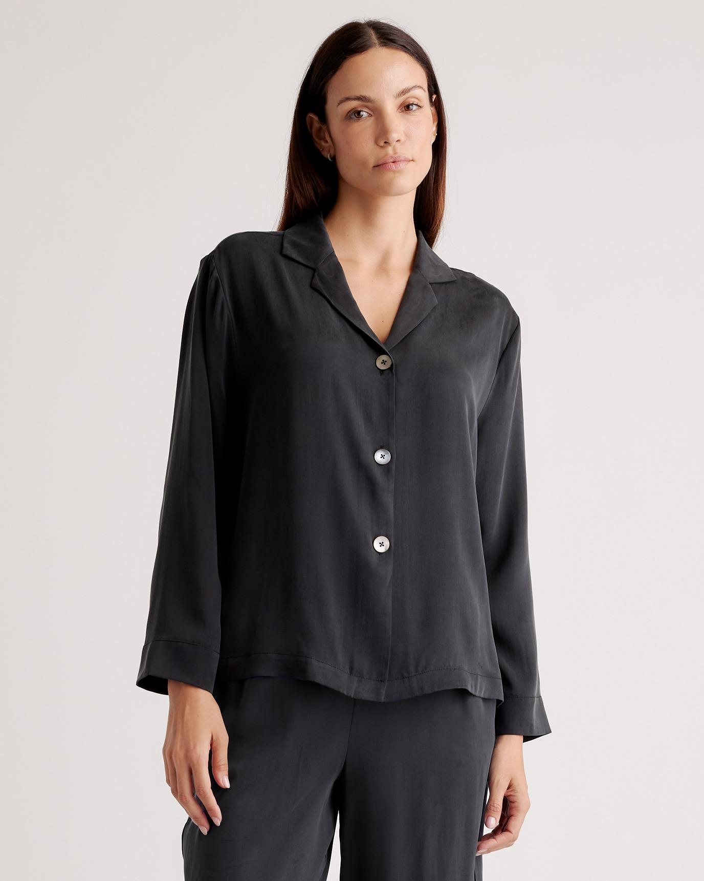 100% washable silk pajama long sleeve top