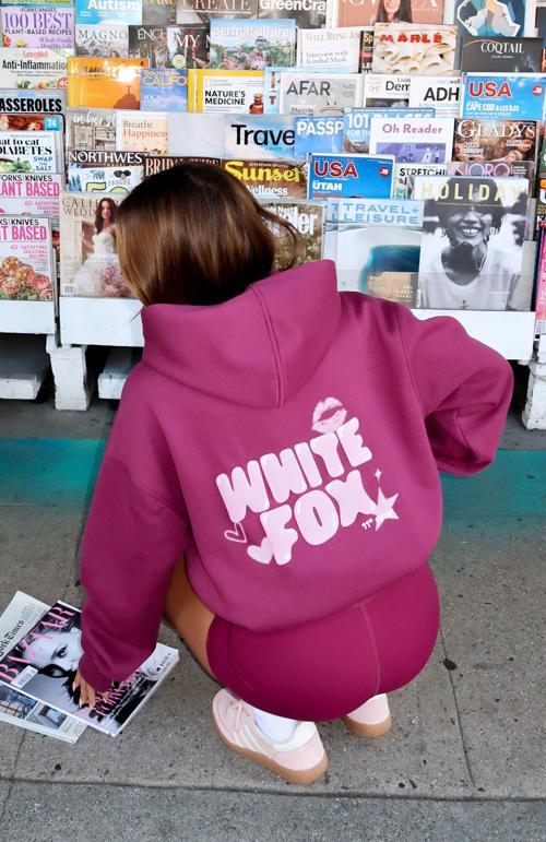 11th street sweet kisses oversized hoodie very berry