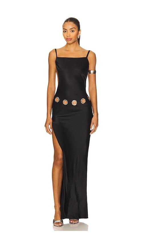 1xblue eyelet maxi dress in black.