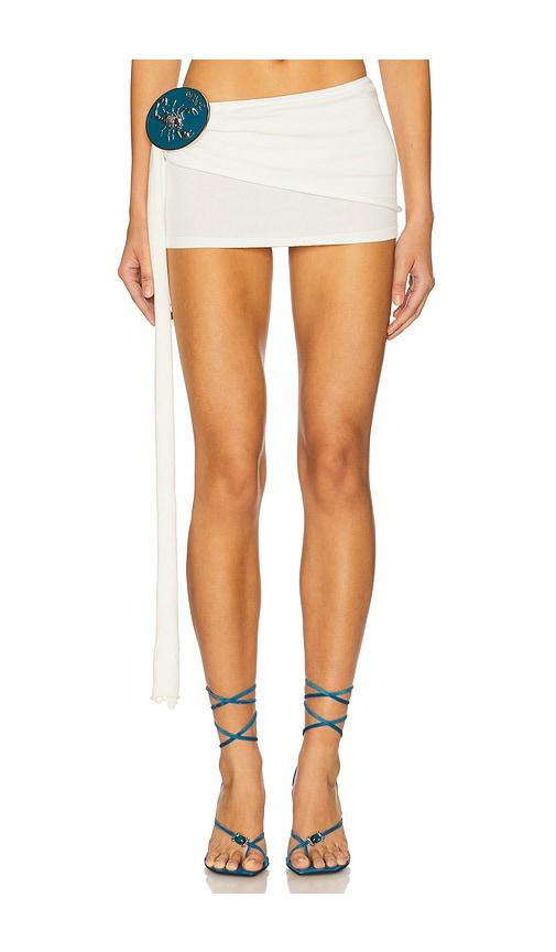 1xblue scorpion knit mini skirt in white.