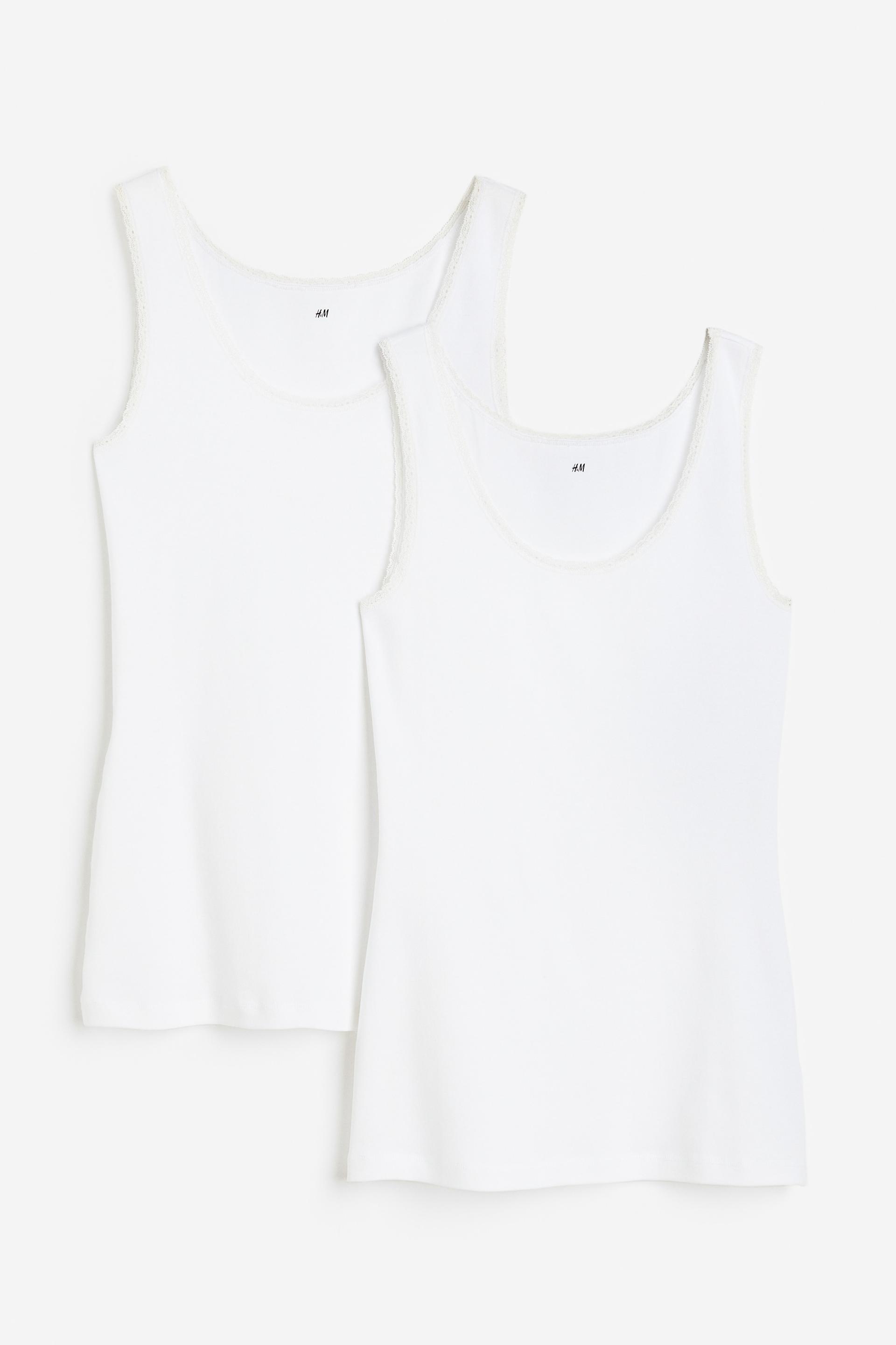2-pack lace-trimmed tank tops