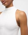2-pocket sleeveless twill a-line mini dress