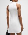 2-pocket sleeveless twill a-line mini dress