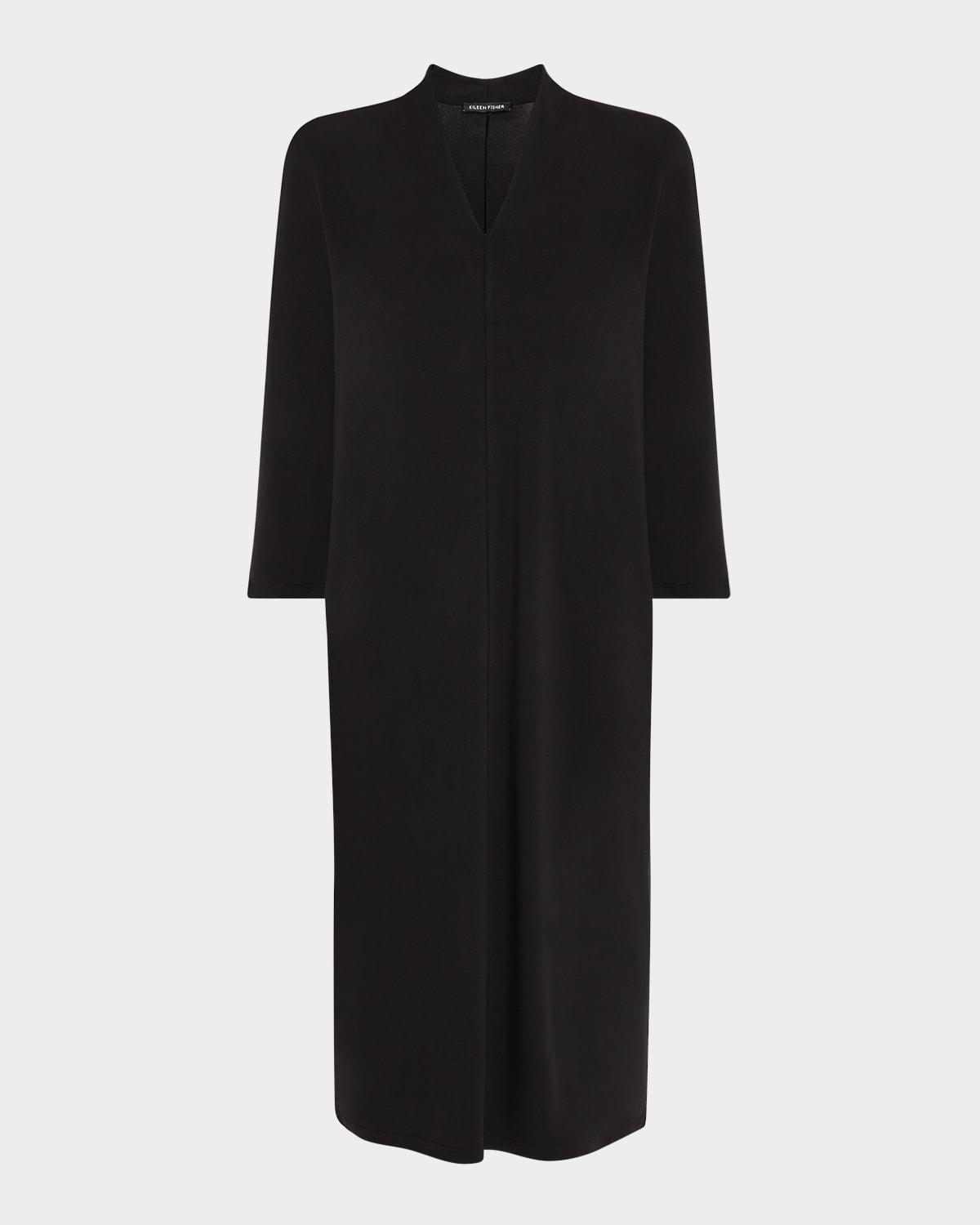 3/4-sleeve stretch jersey shift dress
