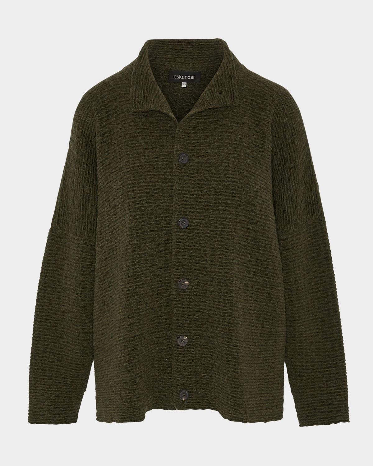 3/4 width high-neck cardigan (mid length)