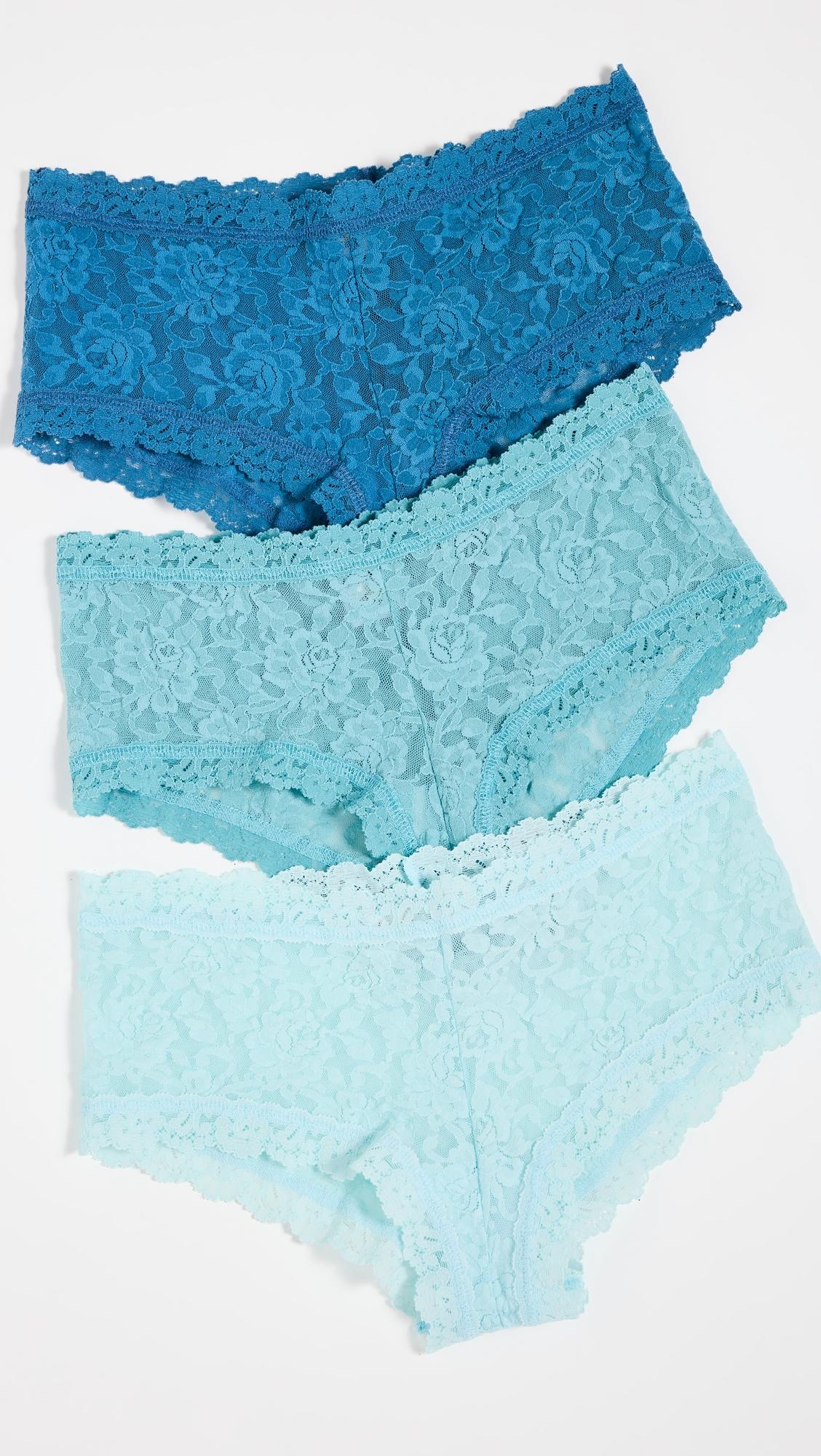 3 pack lace boy shorts